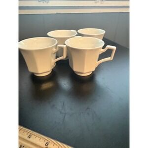 Vntg Johnson Brothers Heritage White Ironstone Cups.  Set of 4